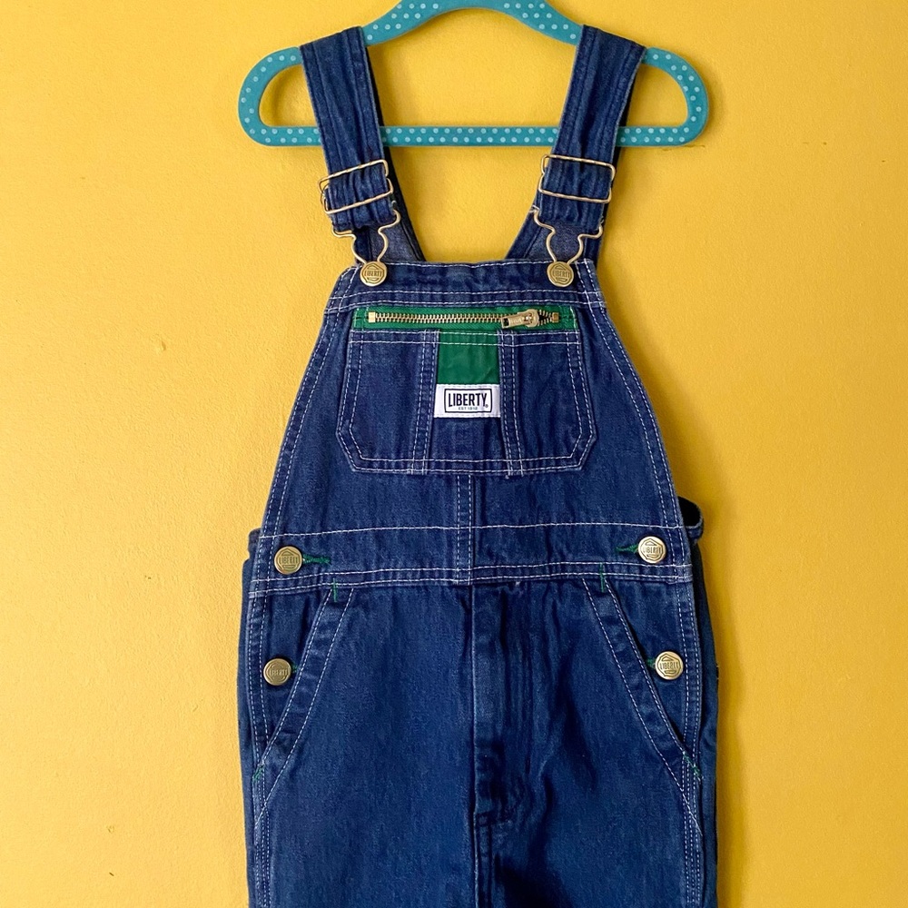 Liberty Kid’s Overalls Luigi costume Dark Blue Denim 5 5T 5R